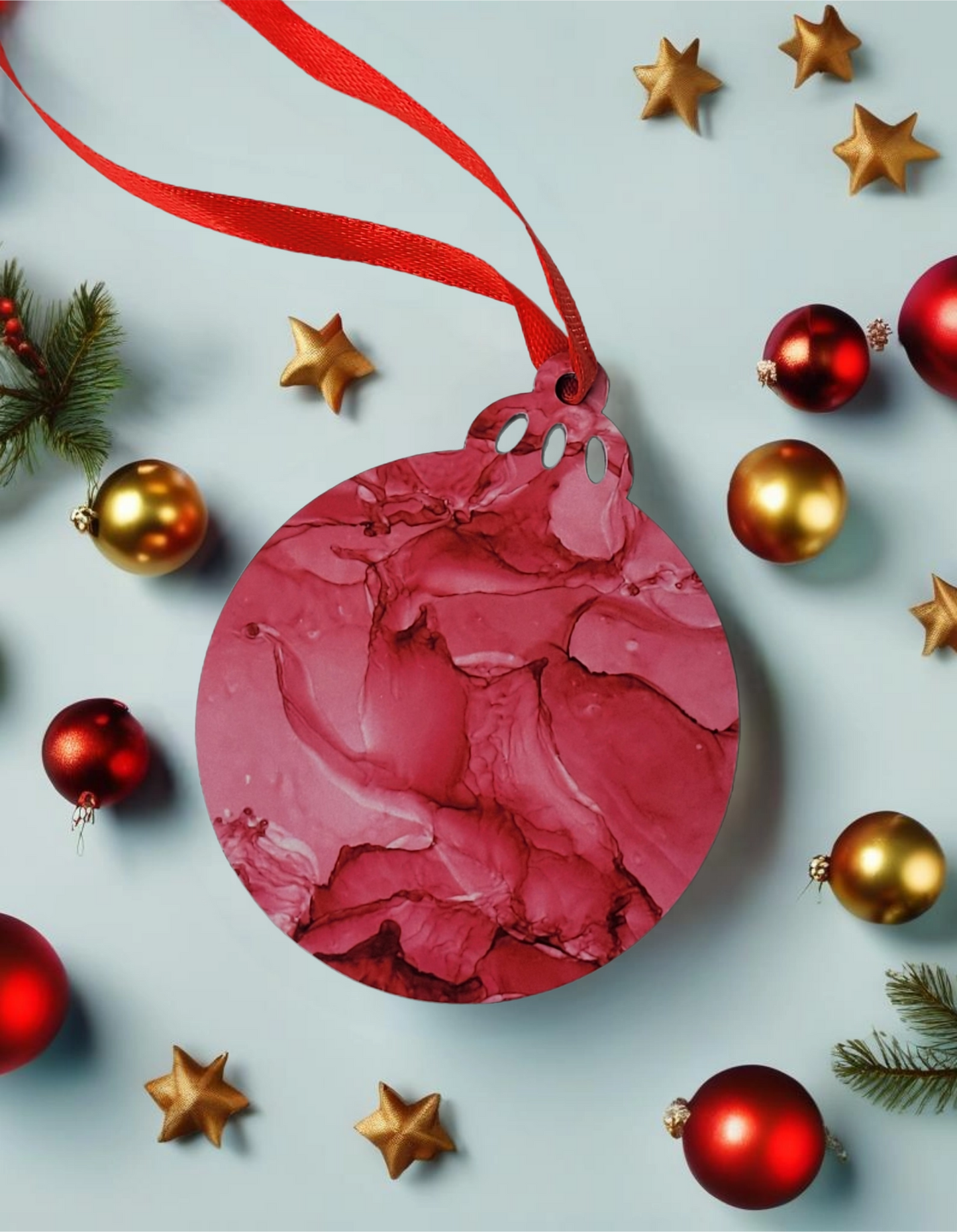 Alcohol Ink Christmas Ornament