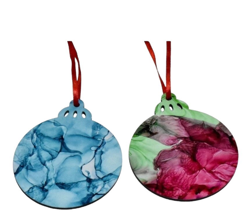 Alcohol Ink Christmas Ornament