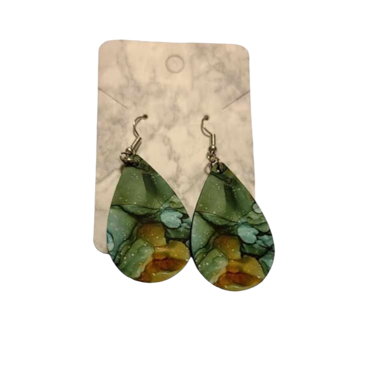 Tear Drop Earrings, Unique Art Design