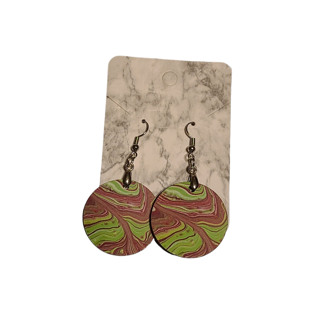 Printed Acrylic Pour Earrings