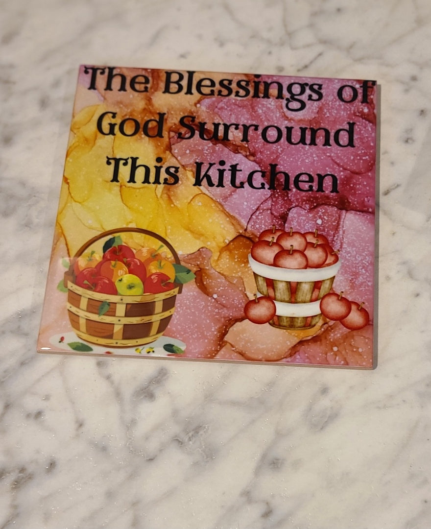 Ceramic Trivet for Hot Dishes/Decorative Tile Display