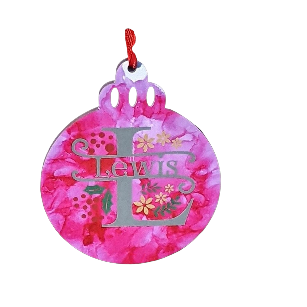 Personalized Alcohol Ink Christmas Ornament