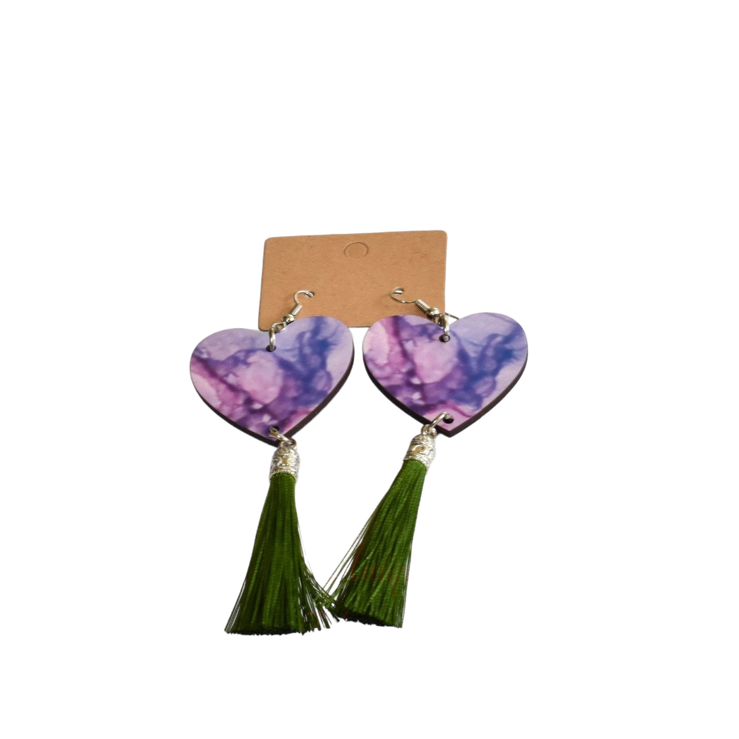 Alcohol Ink Designed Earrings with Tassels